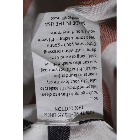 Emily Phillips Women's Long Sleeves Button Down Midi Shirt Dress Stripe Size 4 - Picture 6 of 6